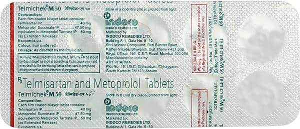 Telmichek M 50mg Strip Of 10 Tablets