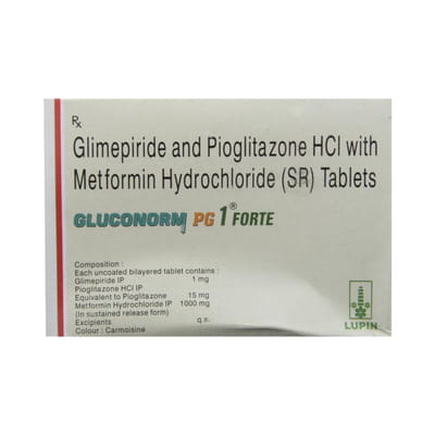Gluconorm Pg 1mg Forte Strip Of 10 Tablets