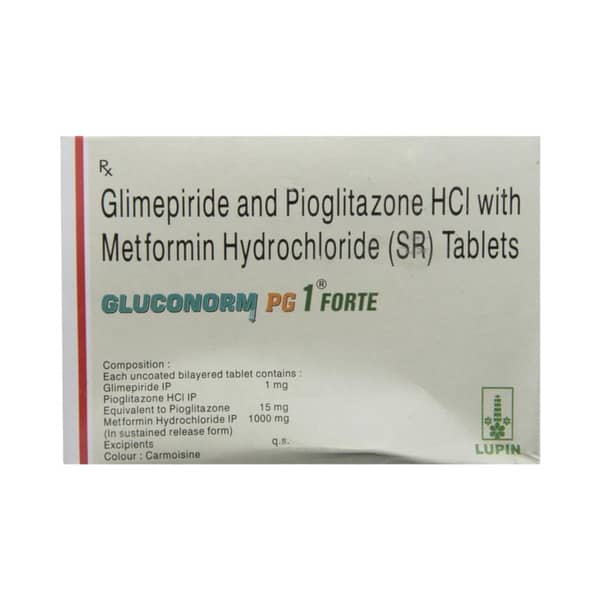 Gluconorm Pg 1Mg Forte Strip Of 10 Tablets