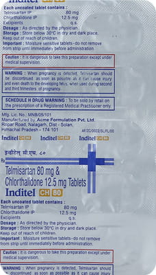 Inditel Ch 80mg Strip Of 10 Tablets