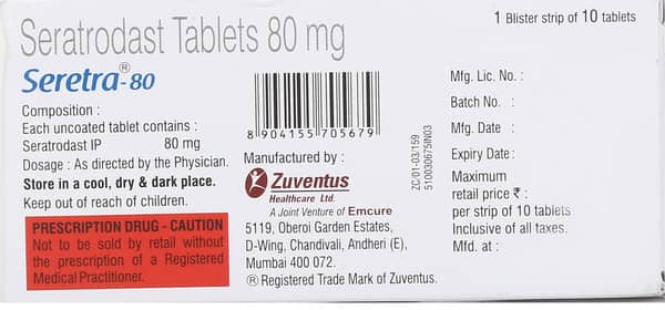 Seretra 80mg Strip Of 10 Tablets