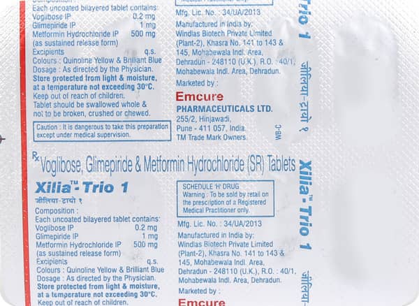 Xilia Trio 1mg Strip Of 10 Tablets