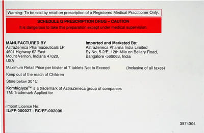Kombiglyze Xr 5/1000mg Strip Of 7 Tablets