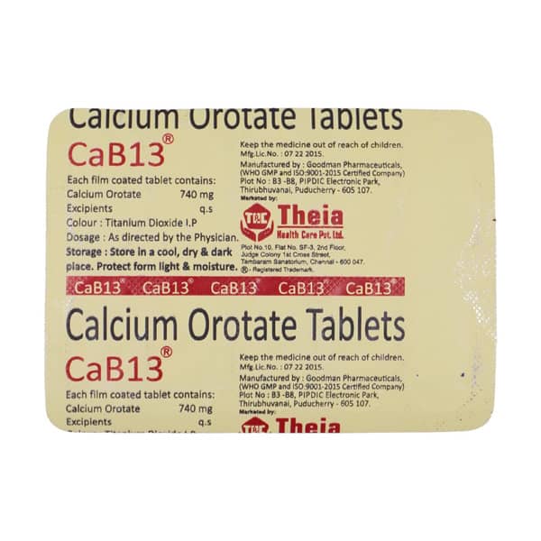 Cab 13 740Mg Strip Of 10 Tablets