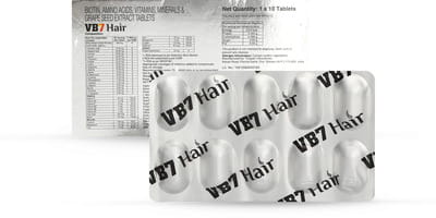 Vb7 Hair Strip Of 10 Tablets
