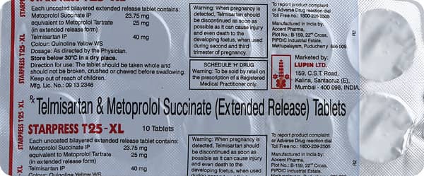 Starpress T 25Mg Xl Strip Of 10 Tablets
