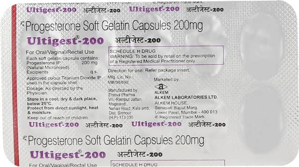 Ultigest 200mg Strip Of 10 Capsules