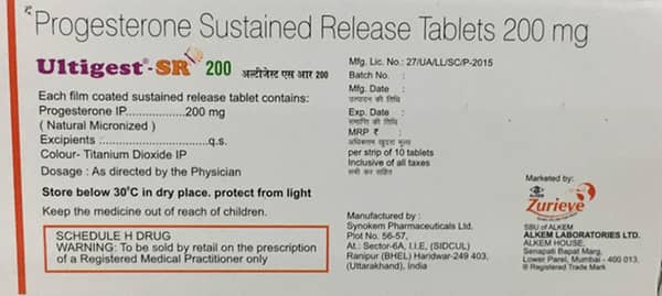 Ultigest Sr 200mg Tablet