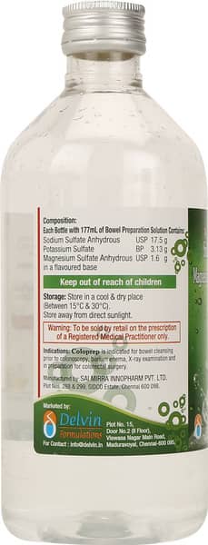 Coloprep Delicious Lemon Flavour Bottle Of 177ml Oral Solution (Pack Of 2)