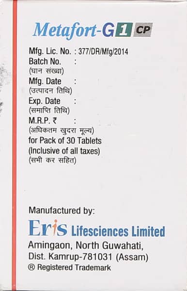 Metafort G 1mg Cp Bottle Of 30 Tablets