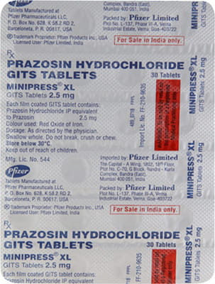 Minipress Xl 2.5mg Strip Of 30 Tablets