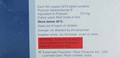 Minipress Xl 2.5mg Strip Of 30 Tablets