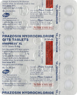 Minipress Xl 5mg Strip Of 30 Tablets
