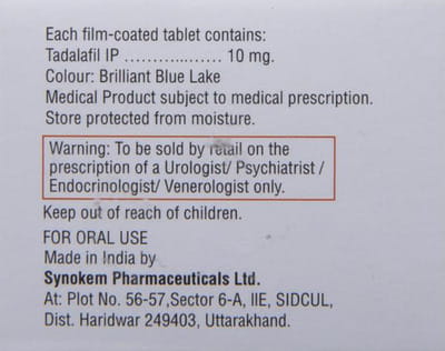 Tadact 10mg Strip Of 10 Tablets