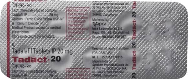 Tadact 20mg Strip Of 10 Tablets