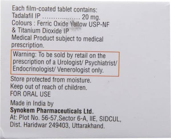 Tadact 20mg Strip Of 10 Tablets