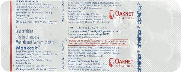 Monkezin Strip Of 10 Tablets