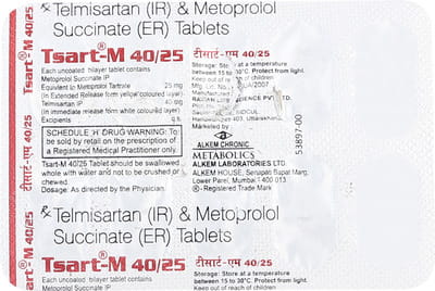 Tsart M 40/25mg Strip Of 10 Tablets