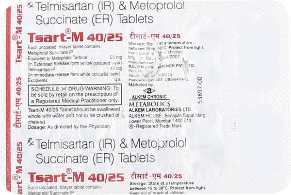 Tsart M 40/25mg Strip Of 10 Tablets