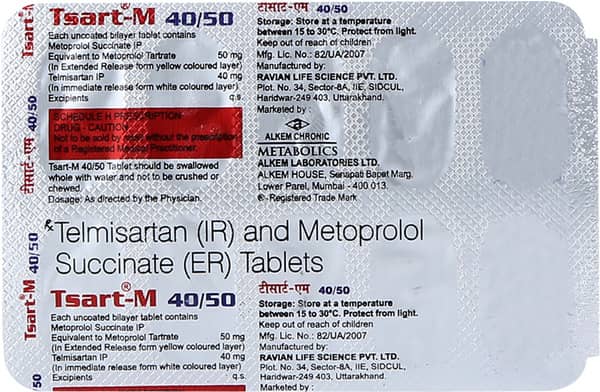 Tsart M 40/50mg Strip Of 10 Tablets