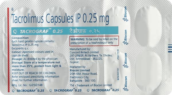 Tacrograf 0.25mg Strip Of 10 Capsules