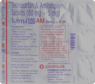Telma Am 80mg Strip Of 15 Tablets