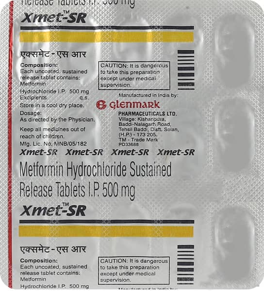 Xmet Sr 500mg Strip Of 15 Tablets