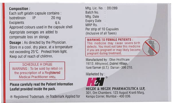 Tretin Iso 20mg Strip Of 10 Capsules