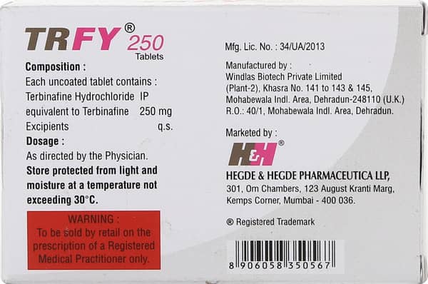 Trfy 250mg Strip Of 7 Tablets