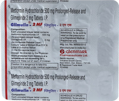 Glimulin 2mf Strip Of 15 Tablets