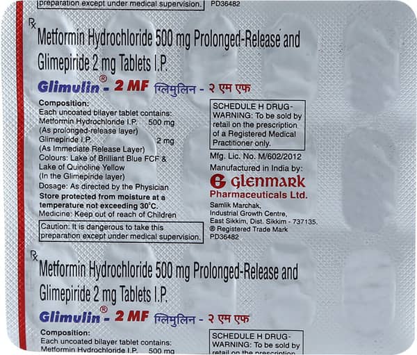 Glimulin Mf 2Mg Strip Of 15 Tablets