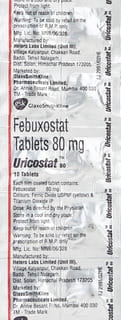 Uricostat 80Mg Strip Of 10 Tablets