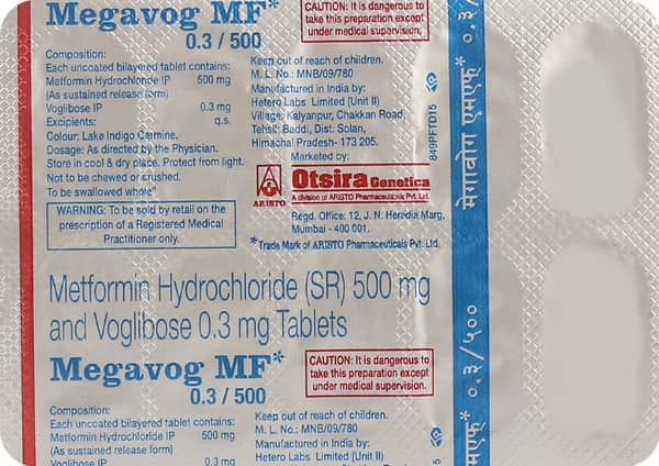 Megavog Mf 0.3/500 Strip Of 10 Tablets