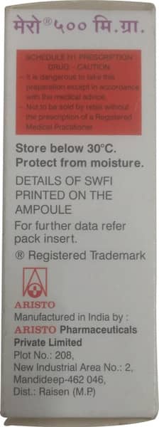 Mero 500mg Dry Vial Of 1 Powder For Injection