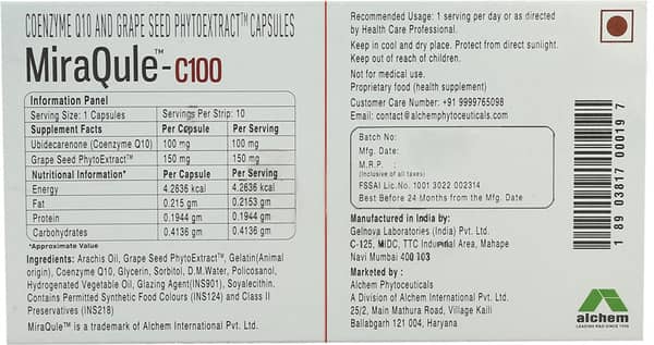 Miraqule C 100mg Strip Of 10 Capsules
