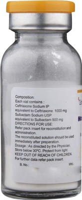 Monocef Sb 1.5gm Dry Vial Of 1 Powder For Injection