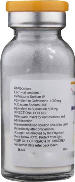 Monocef Sb 1.5gm Dry Vial Of 1 Powder For Injection