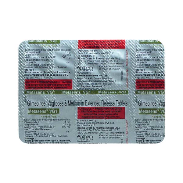Metasens Vg 1Mg Strip Of 10 Tablets