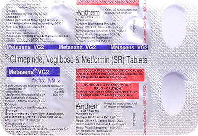 Metasens Vg 2mg Strip Of 10 Tablets