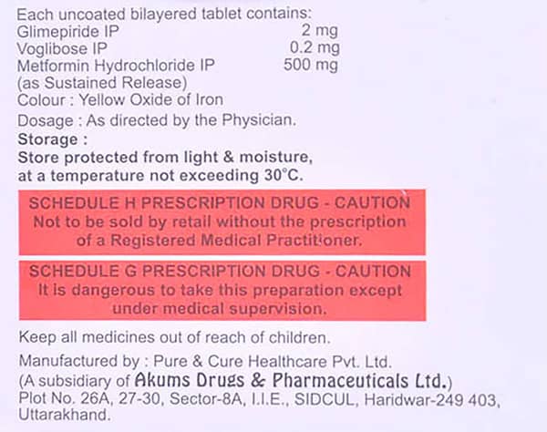 Metasens Vg 2mg Strip Of 10 Tablets