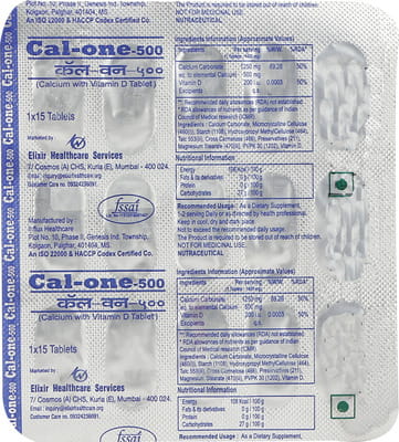 Cal One 500mg Strip Of 15 Tablets