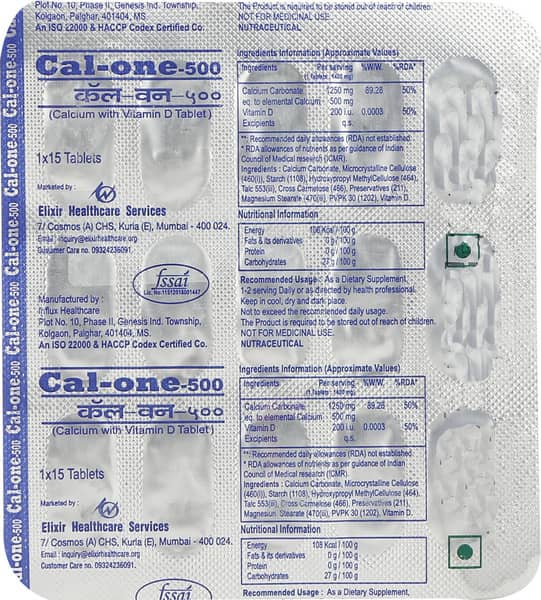 Cal One 500mg Strip Of 15 Tablets