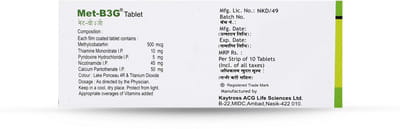 Met B3g Strip Of 10 Tablets
