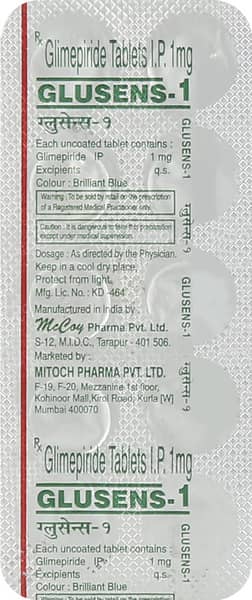 Glusens 1Mg Strip Of 10 Tablets