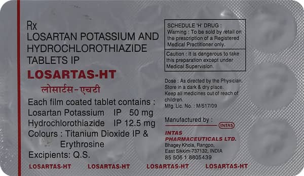 Losartas Ht Strip Of 15 Tablets