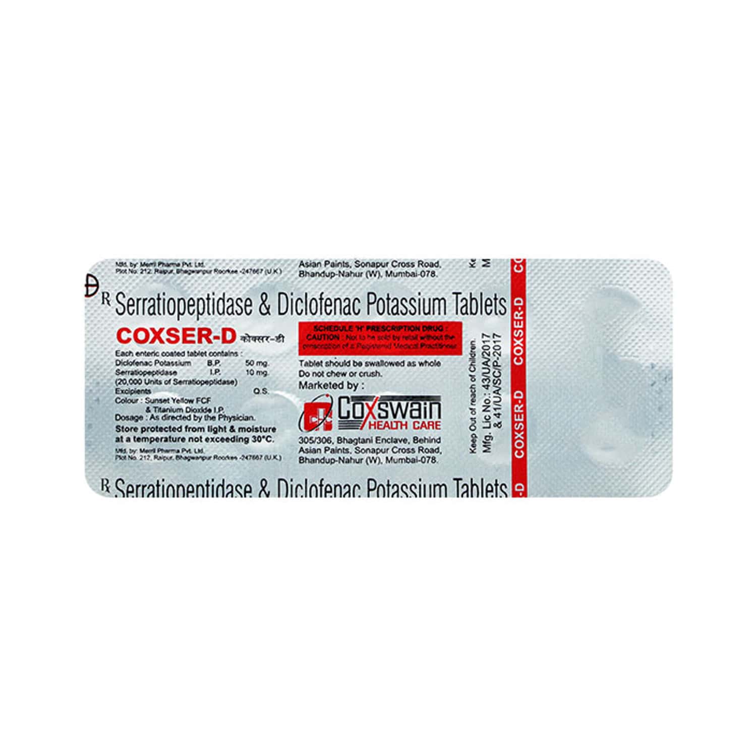 Coxser D Strip Of 10 Tablets: Uses, Side Effects, Price & Dosage ...