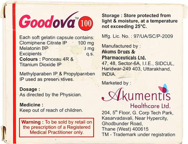 Goodova 100mg Strip Of 5 Capsules