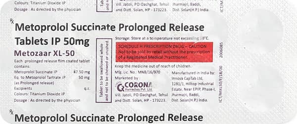 Metozaar Xl 50mg Strip Of 10 Tablets