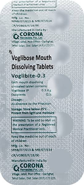 Voglibite 0.3mg Strip Of 10 Tablets