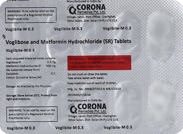 Voglibite M 0.3mg Strip Of 10 Tablets